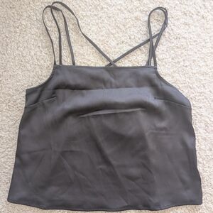 Black Satin Strappy Tank Top Size 4